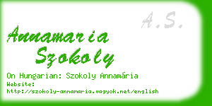 annamaria szokoly business card
